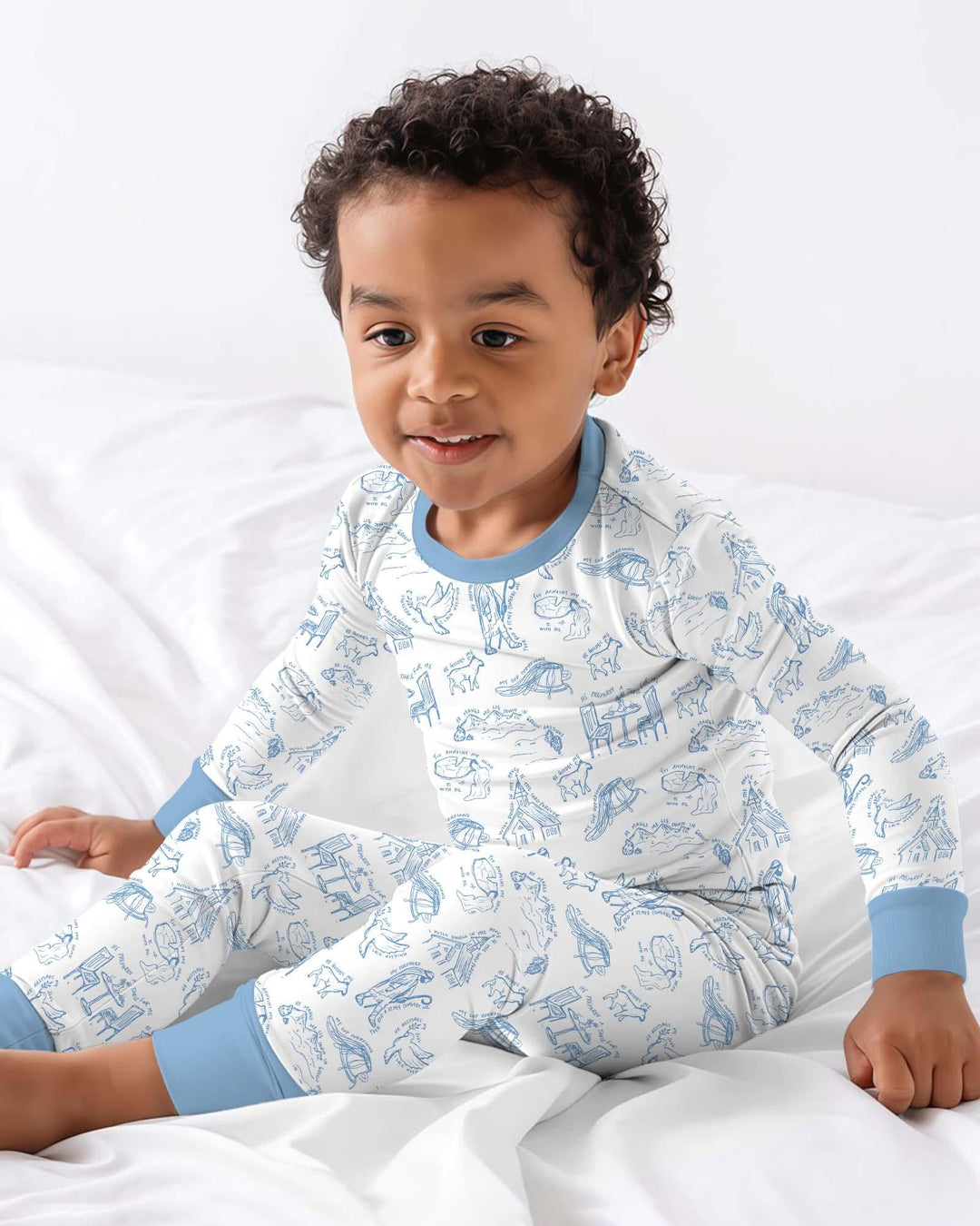 Psalm 23 Sketch Bamboo Two Piece Long Sleeve Pajama Set