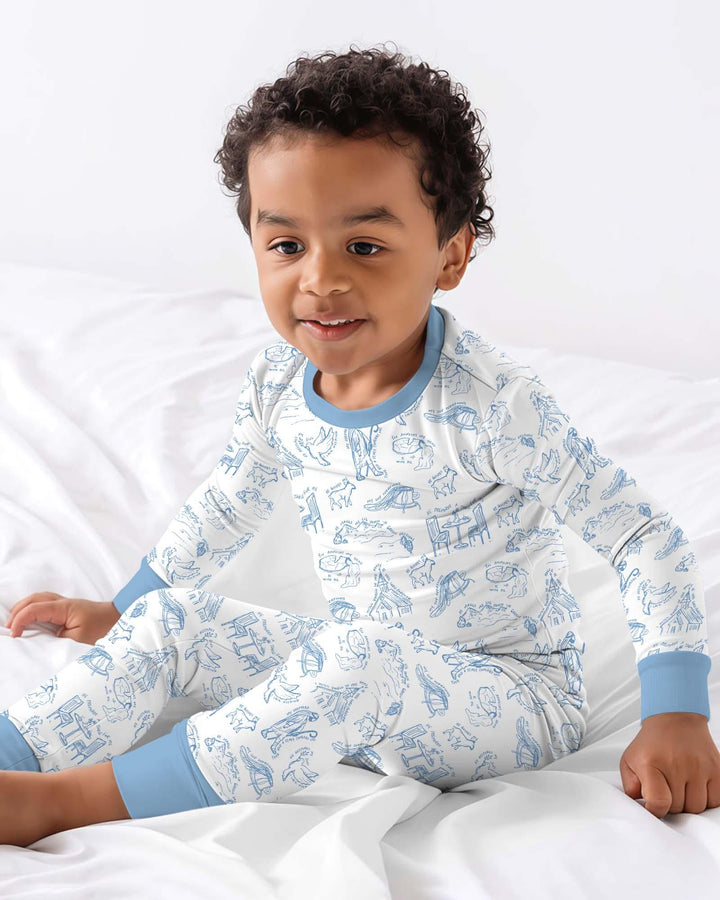 Psalm 23 Sketch Bamboo Two Piece Long Sleeve Pajama Set