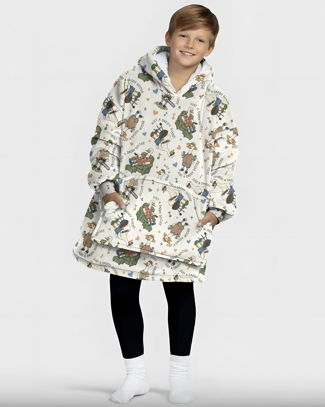 Just A Daddy Goose Family Matching Bamboo Blanket Hoodie