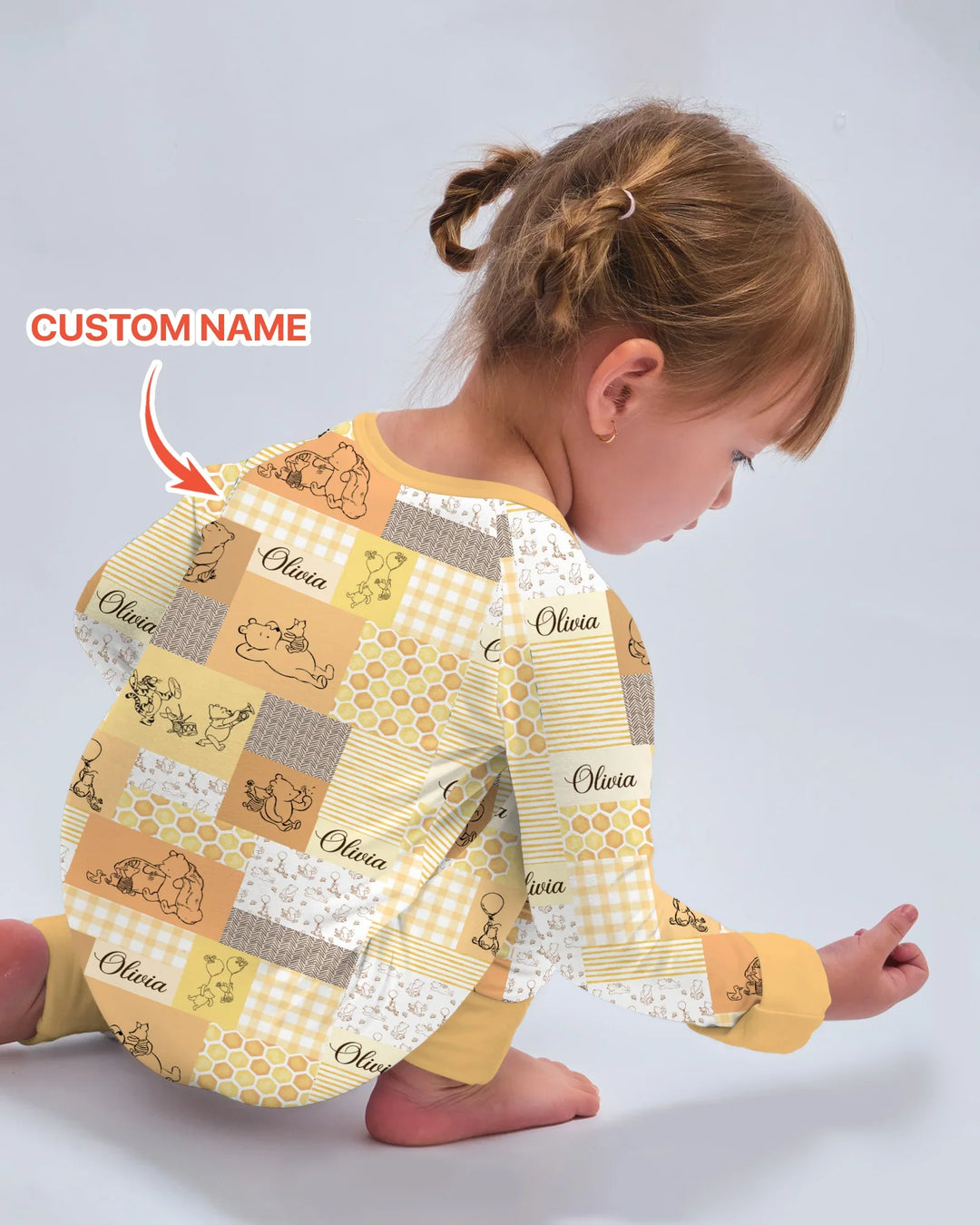 Personalized Classic Bear Patchwork  Bamboo Convertible Zippy