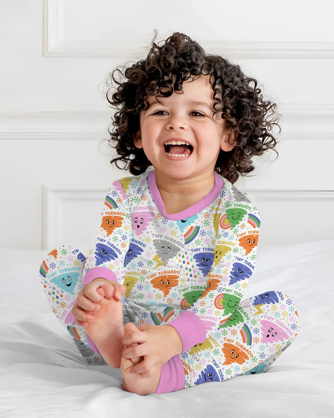 Tornado Family Matching Bamboo Two Piece Long Sleeve Pajama Set