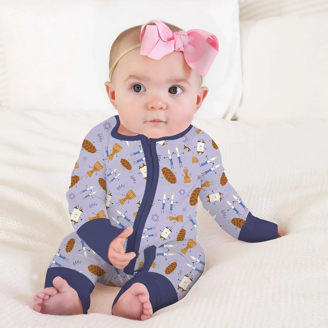 Shabbat Shalom Family Matching Bamboo Convertible Zippy