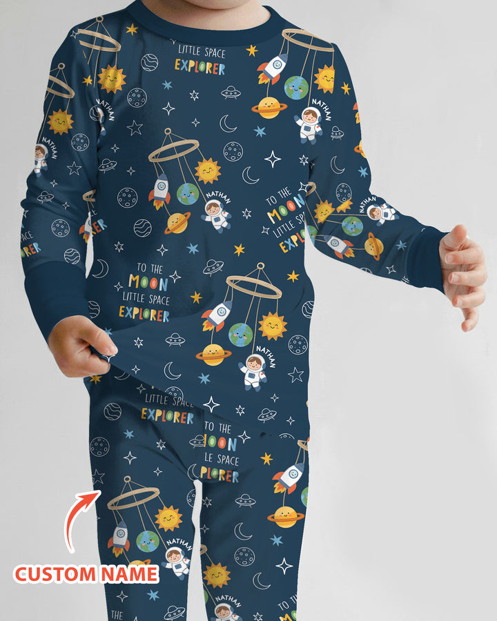 Little Astronaut Big Dream Bamboo Two Piece Long Sleeve Pajama Set