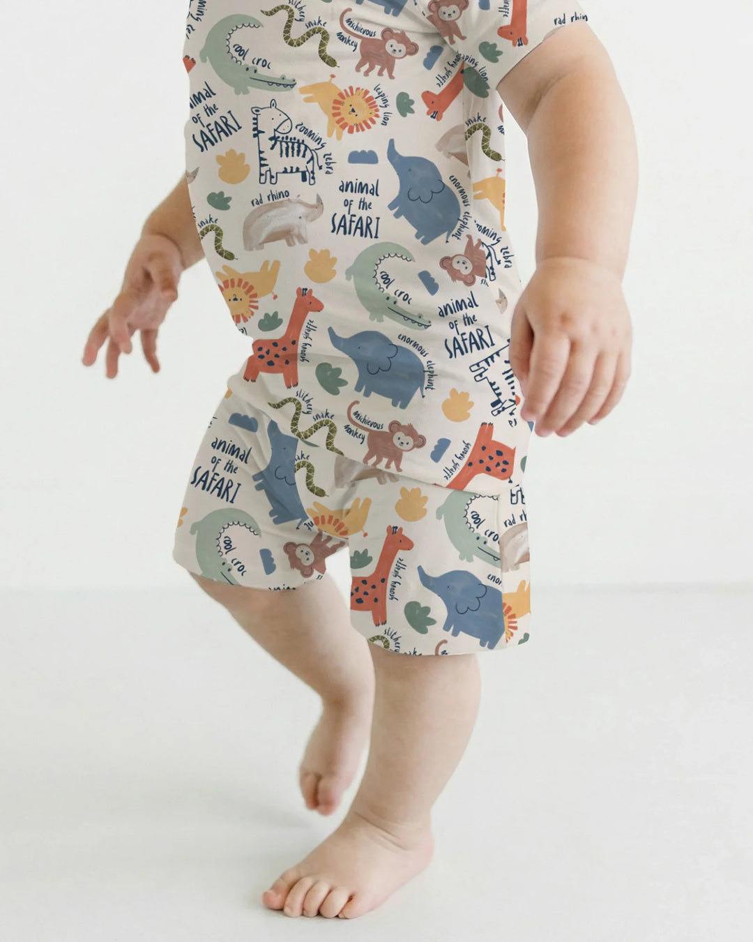 Funny African Animals Bamboo Two Piece Short Sleeve Shorts Pajama Set