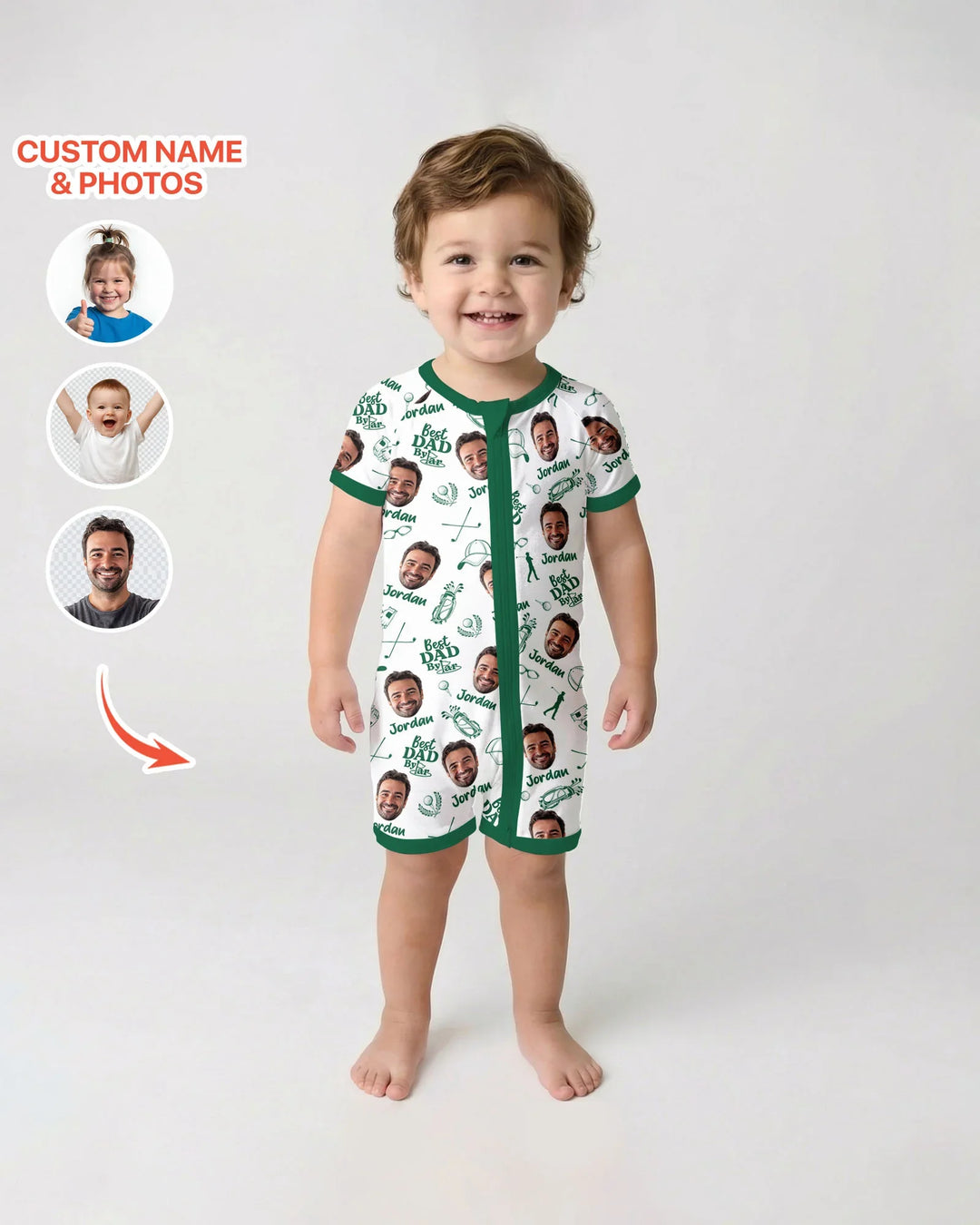 Custom Photo Best Dad By Par Bamboo Shorty Zippy