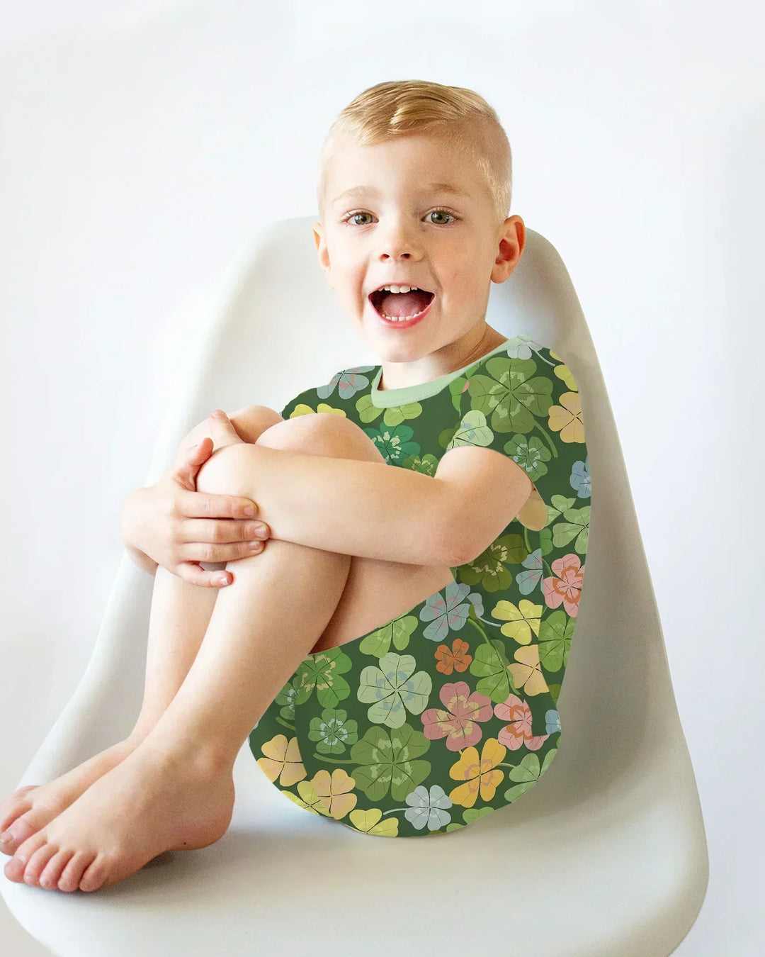 Lucky 4 Leaf Clover Bamboo Two Piece Short Sleeve Shorts Pajama Set