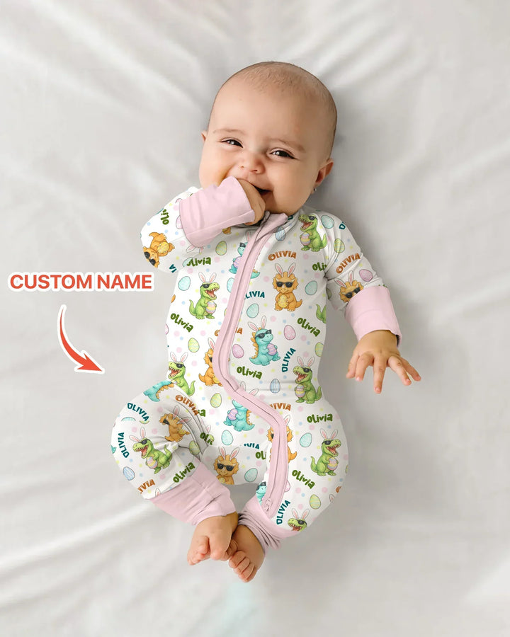 Custom Name Dinosaur on the Hunt Bamboo Convertible Zippy