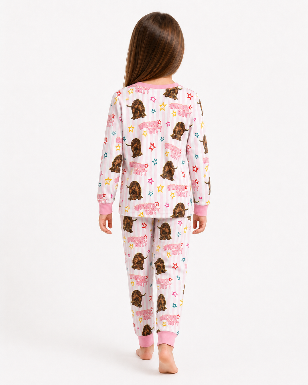Guess What? Wiener Butt! Bamboo Two Piece Long Sleeve Pajama Set