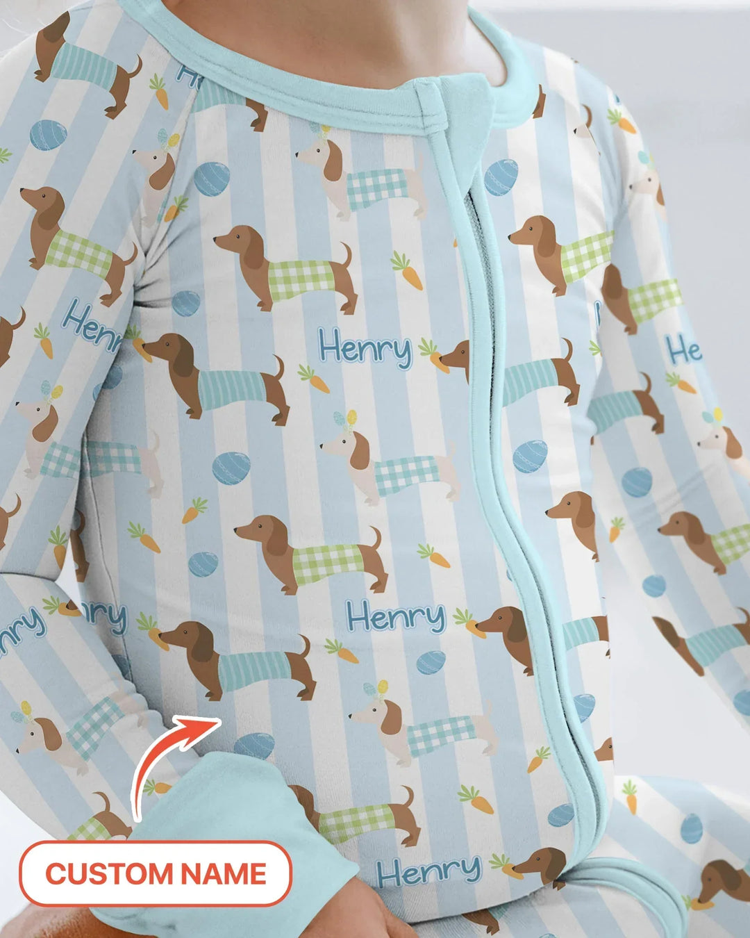 Custom Name Easter Dachshunds Family Matching Bamboo Convertible Zippy