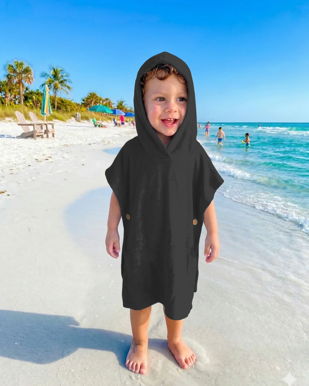 Solid Color Bamboo Swim Poncho