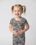 Majestic Highland Cows Family Matching Bamboo Two Piece Short Sleeve Pajama Set