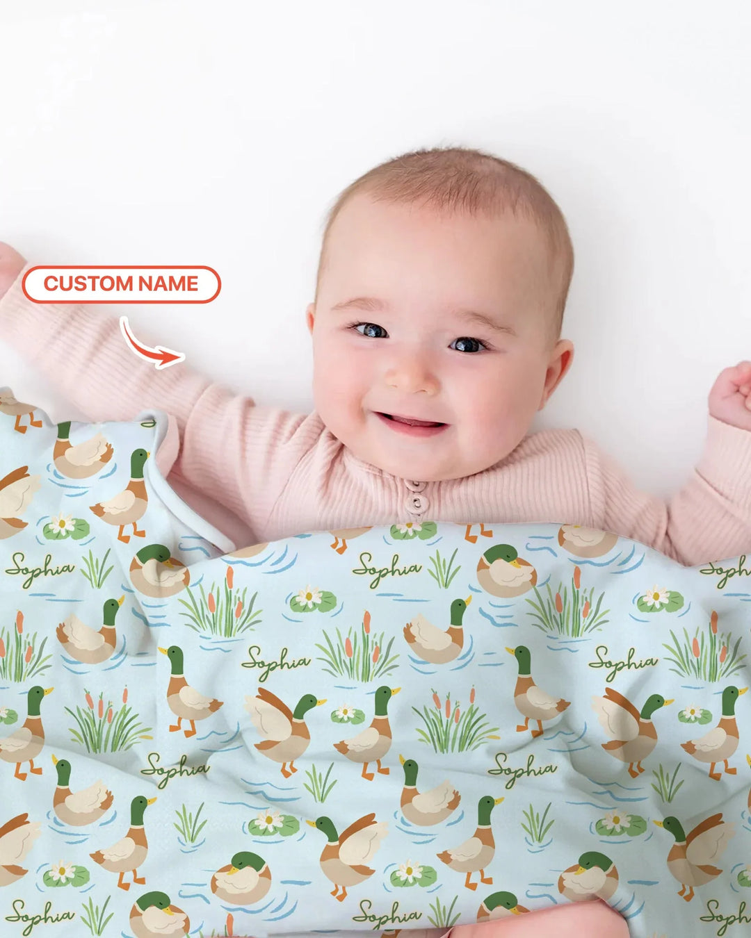 Personalized Mallard Duck Bamboo Blanket