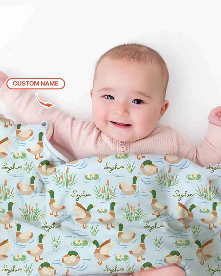 Personalized Mallard Duck Bamboo Blanket