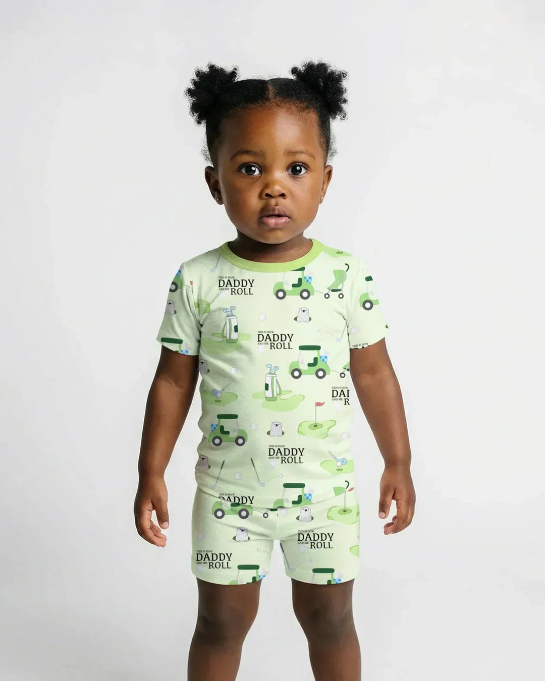 Daddy Golf Team Bamboo Two Piece Short Sleeve Shorts Pajama Set