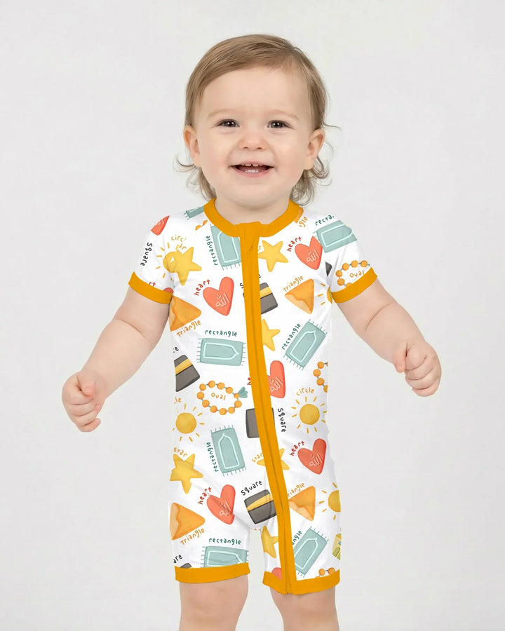 Islamic Shapes Bamboo Shorty Zippy