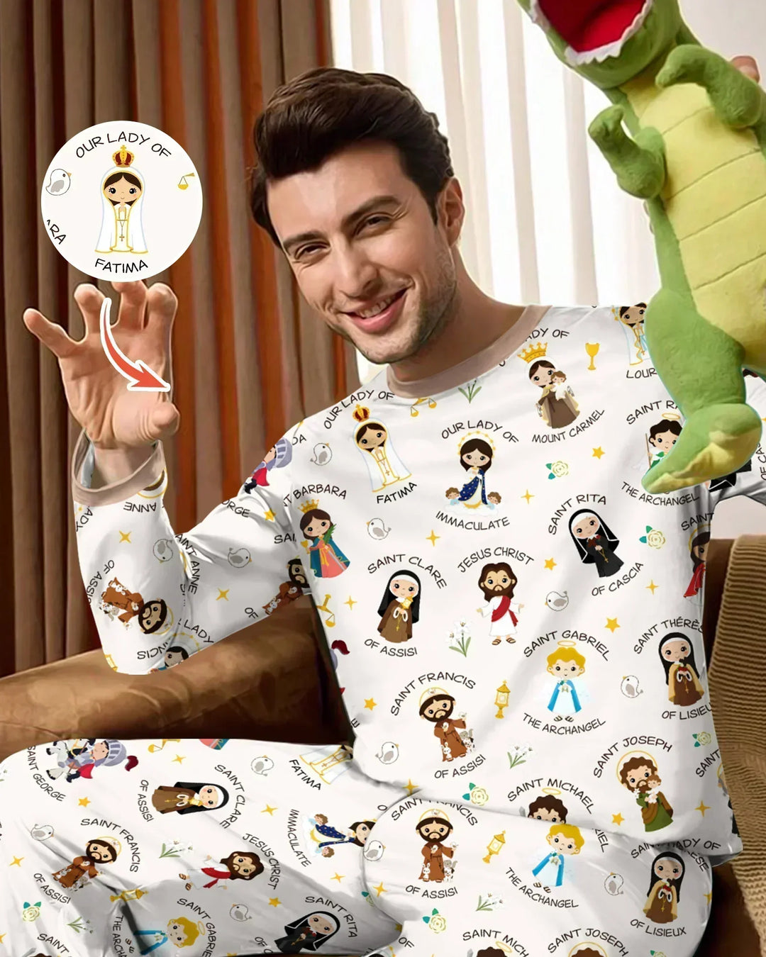 Pray For Us Family Matching Bamboo Men's Pajama Set