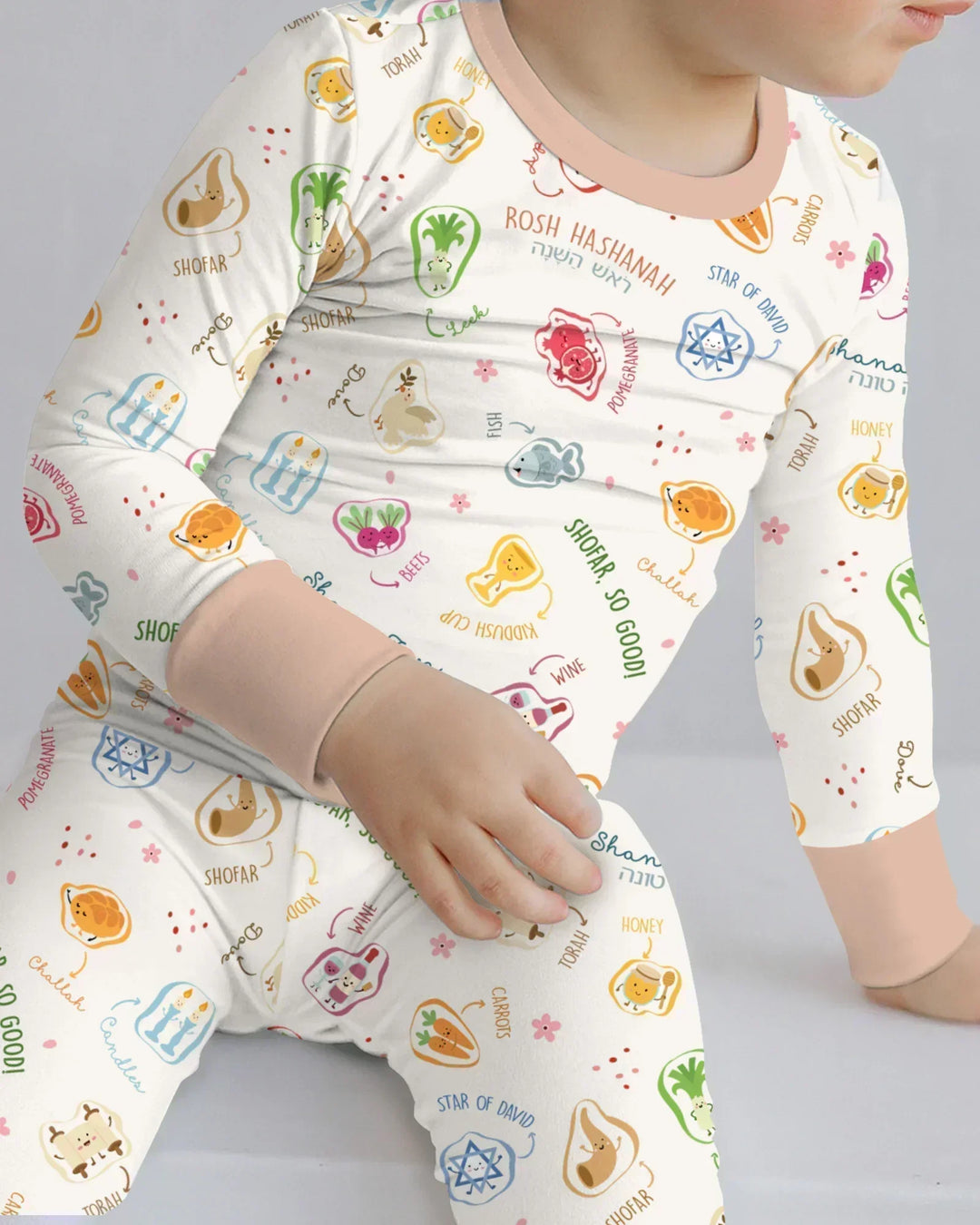 Happy Rosh Hashanah Bamboo Two Piece Long Sleeve Pajama Set