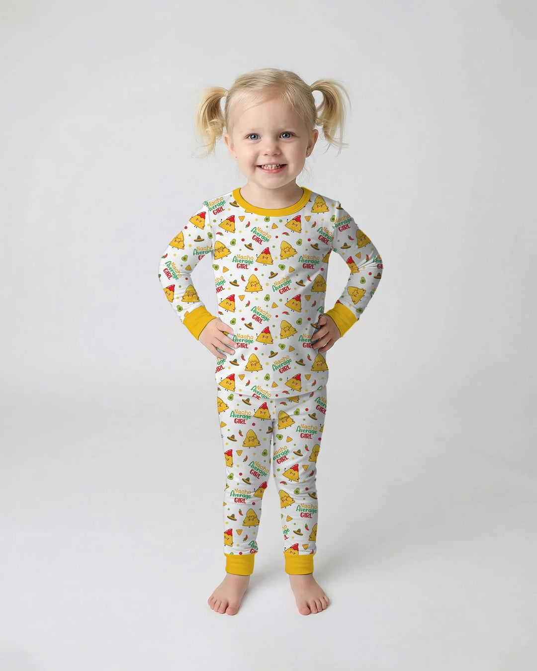 Lil Nacho Average Kid Bamboo Two Piece Long Sleeve Pajama Set