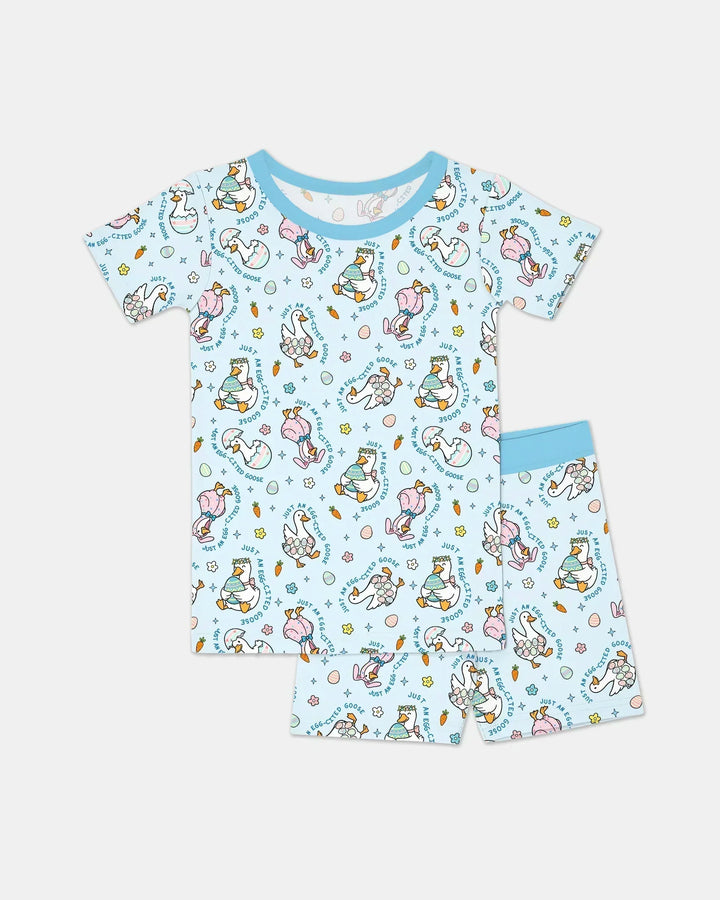 Easter Silly Goose Bamboo Two Piece Short Sleeve Shorts Pajama Set