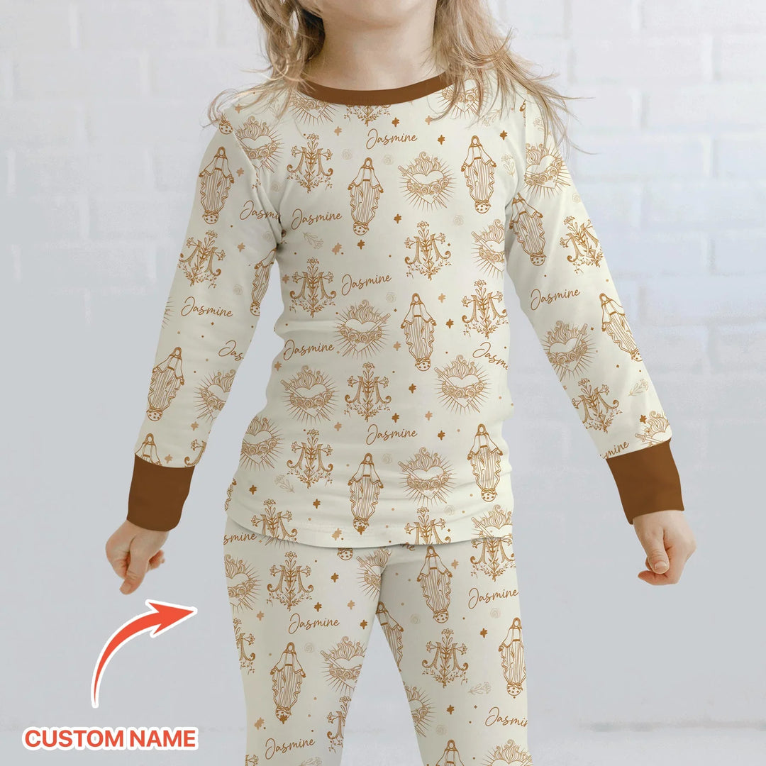 Madonna’s Love Custom Name Bamboo Two Piece Long Sleeve Pajama Set