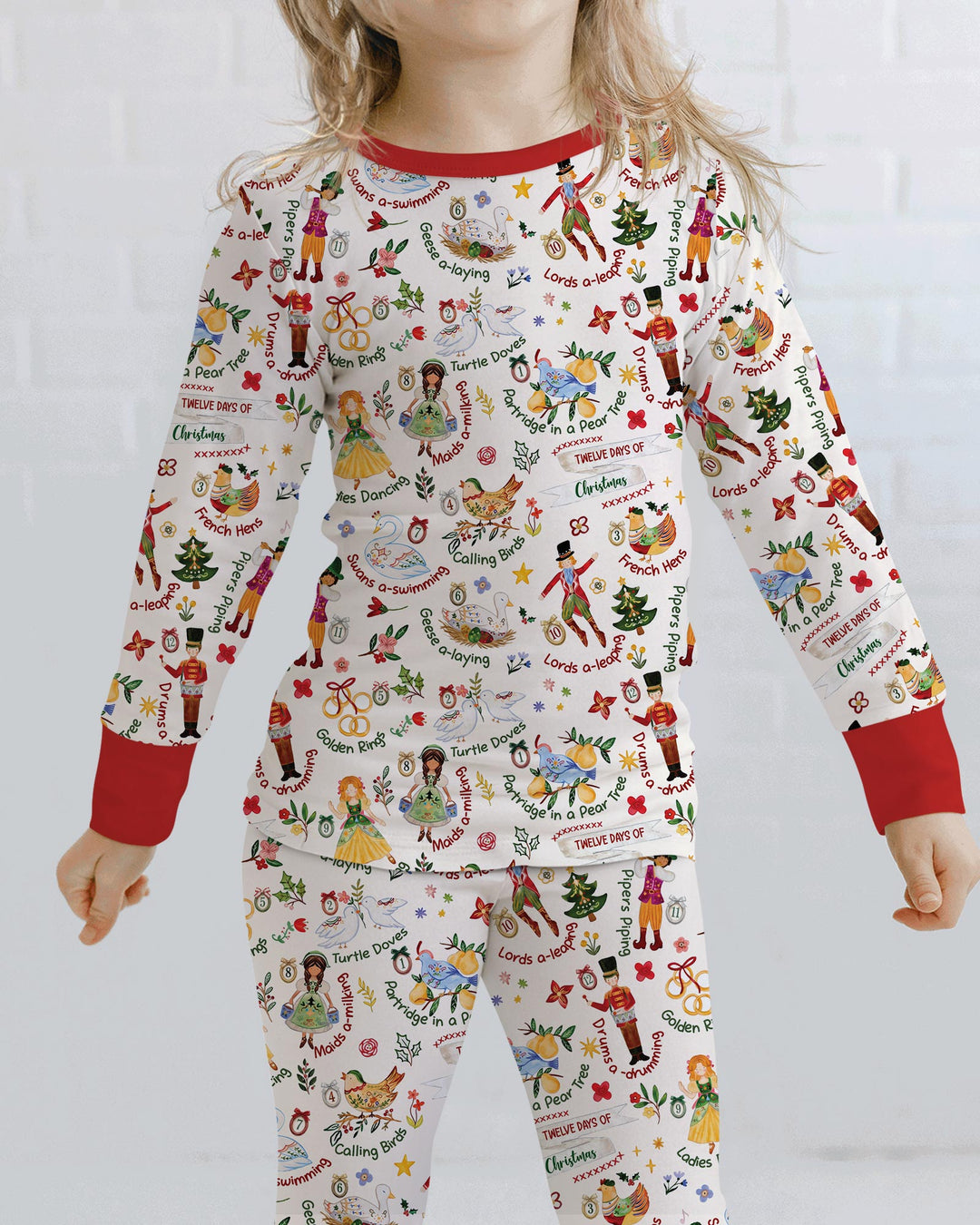 The 12 Days of Christmas Bamboo Two Piece Long Sleeve Pajama Set