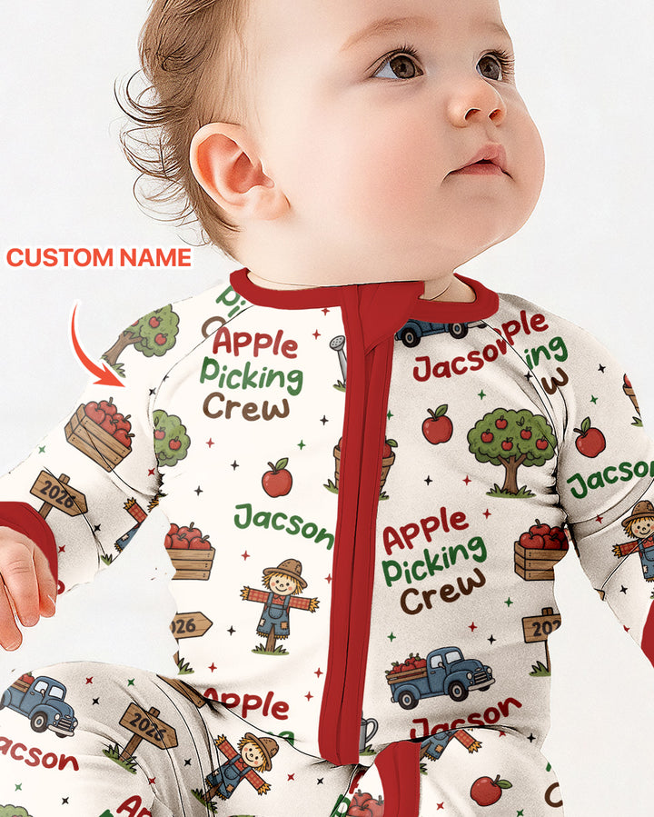 Custom Name Apple Picking Crew Bamboo Convertible Zippy