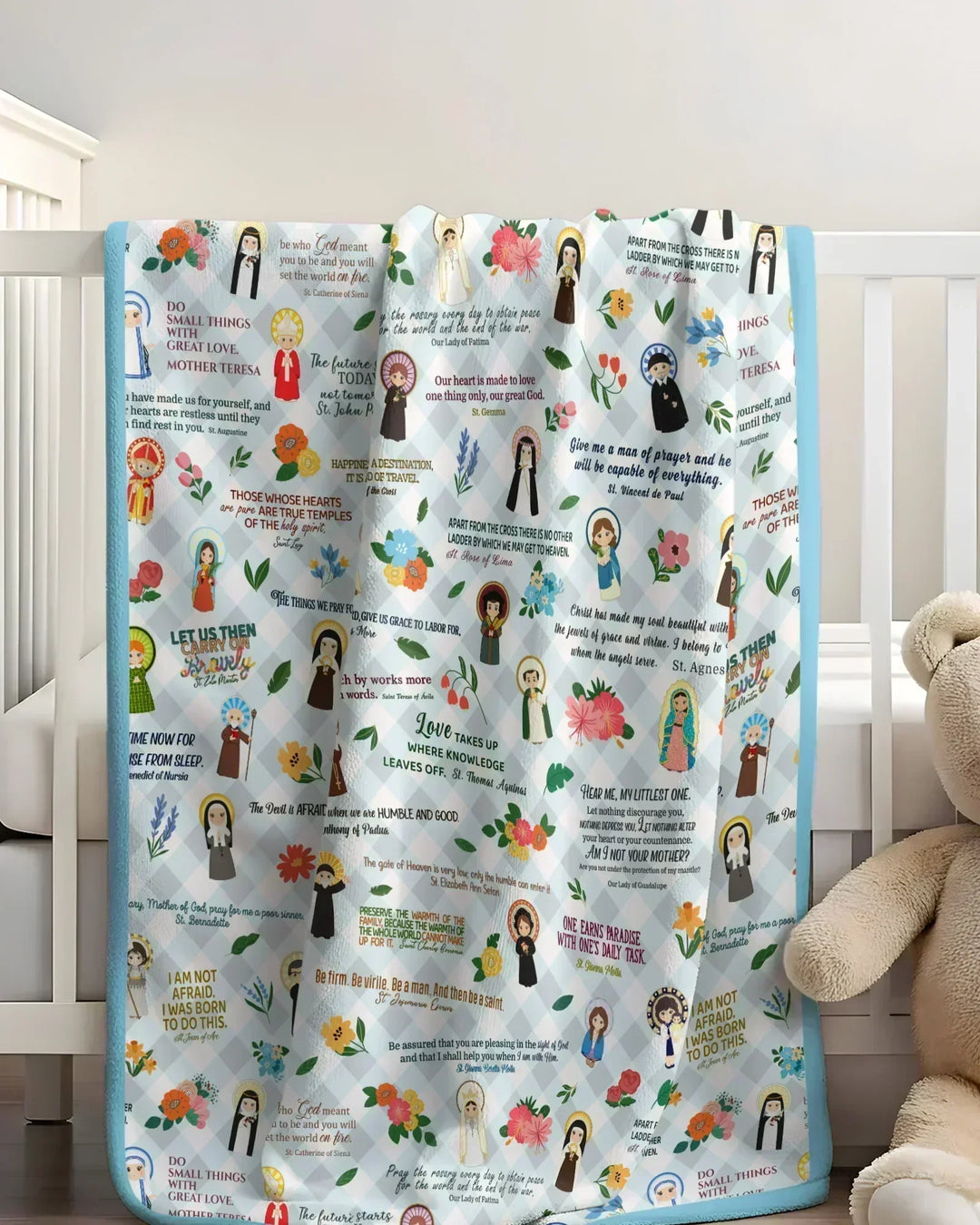 Catholic Saint Quotes Bamboo Blanket