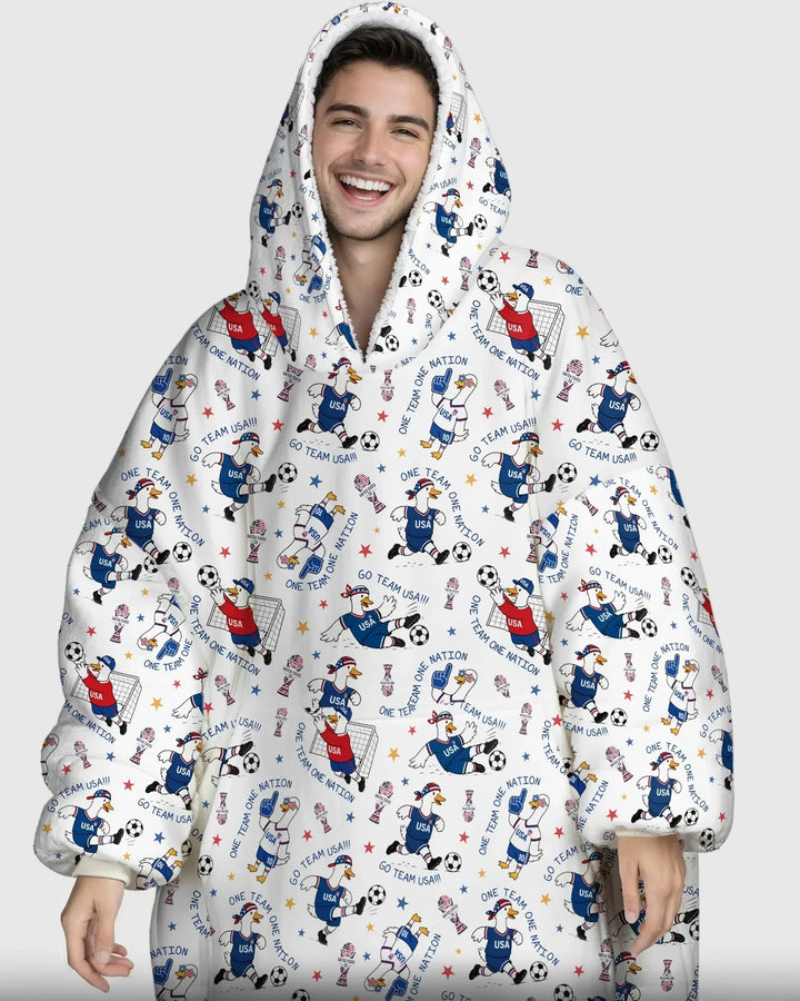 USA Soccer Goose Family Matching Bamboo Blanket Hoodie