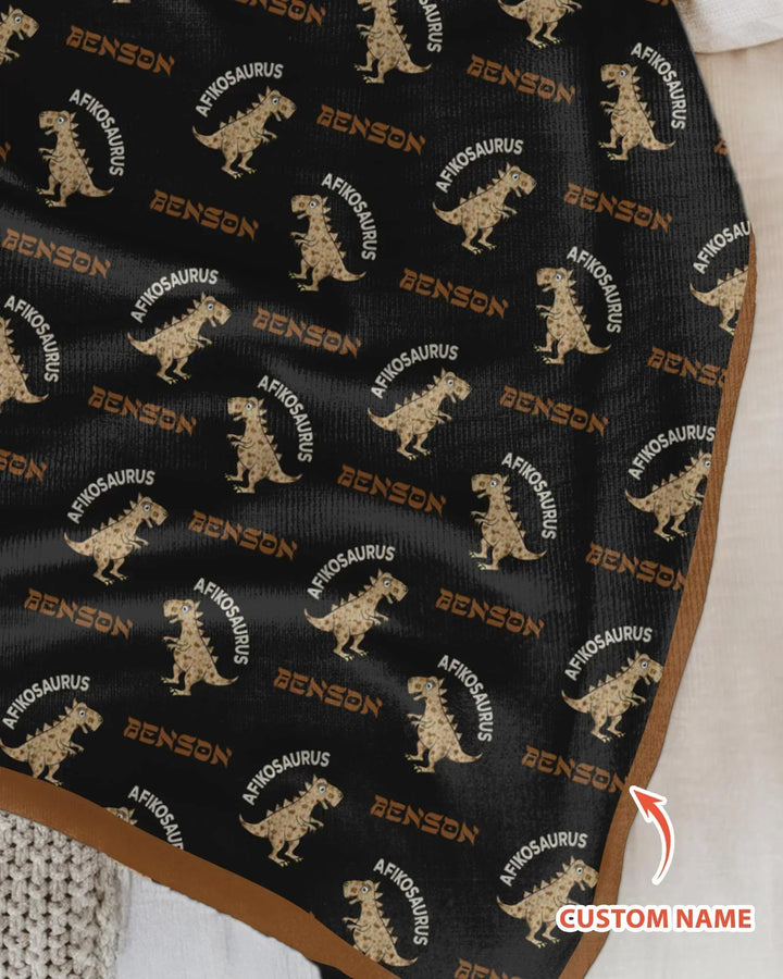 Custom Name Afikosaurus Bamboo Blanket