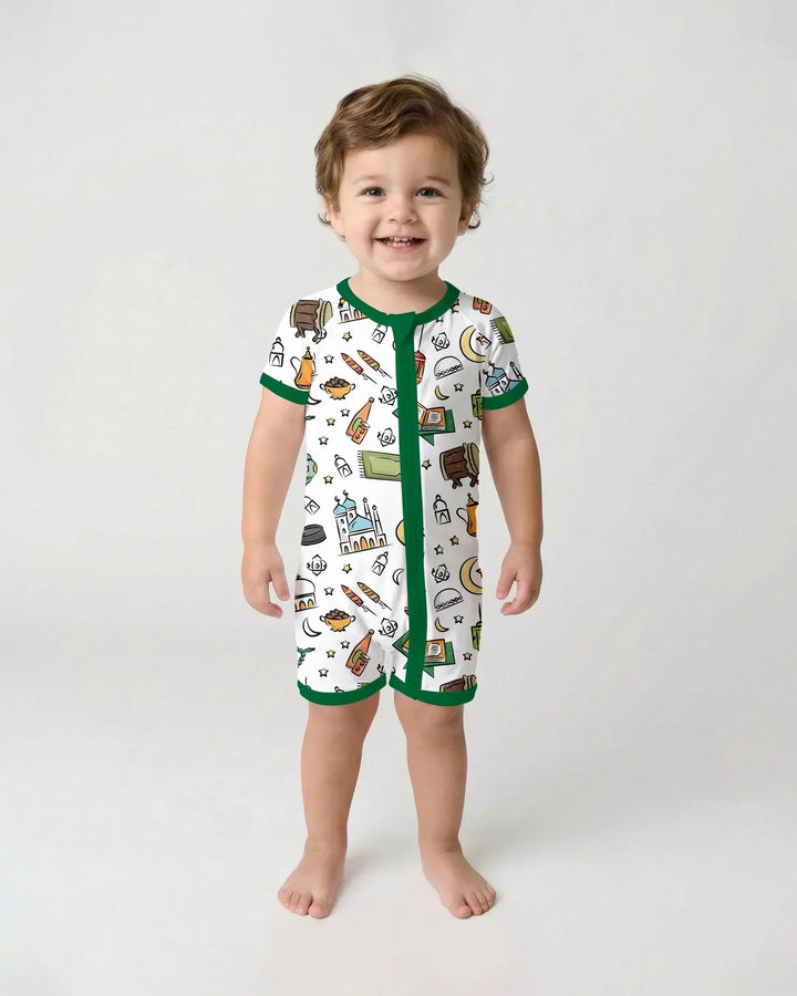 Ramadan Blessings Family Matching Bamboo Shorty Zippy