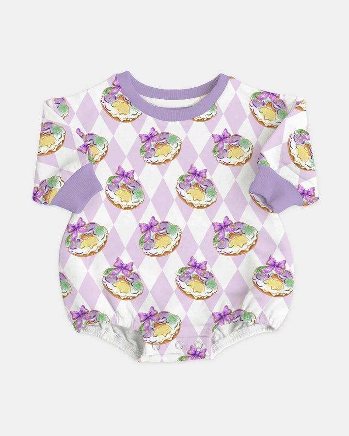 Mardi Gras Donut Bamboo Bubble Romper