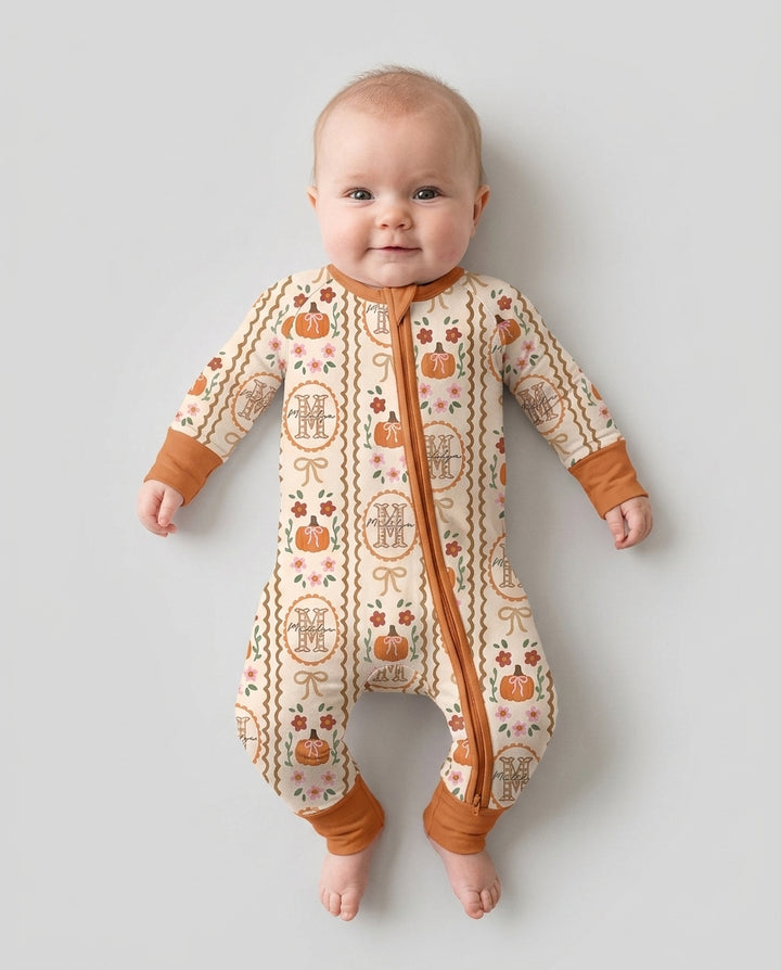 Custom Name Pumpkin Cottage Bamboo Convertible Zippy
