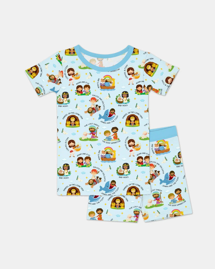 Bible Stories Bamboo Two Piece Short Sleeve Shorts Pajama Set