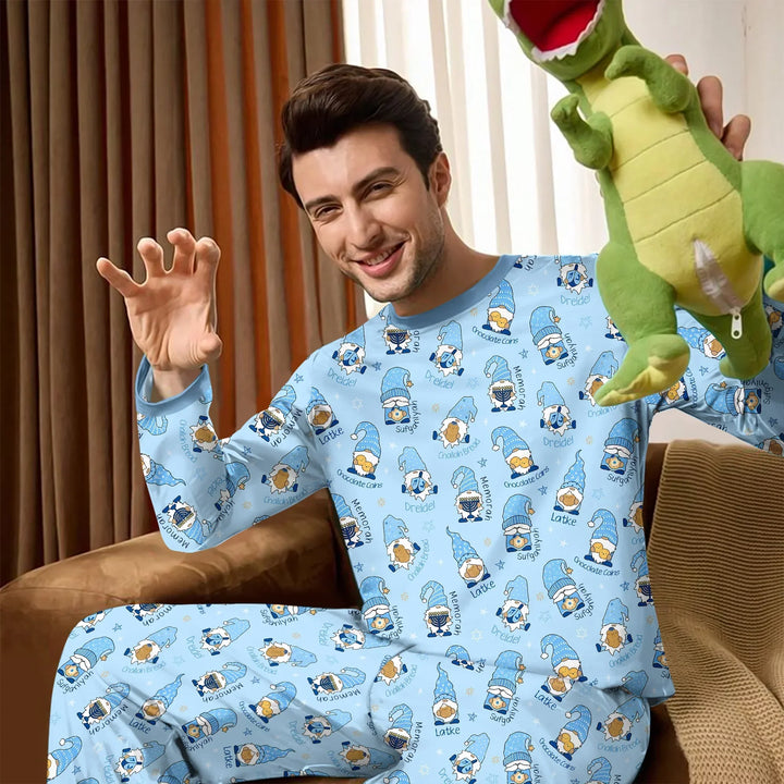 Happy Hanukkah Matching Family Men's Pajama Set , Happy Hanukkah Matching Family Men's Pajama Set - Only Shirt / XS