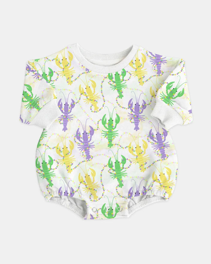 Mardi Gras Crawfish Family Matching Bamboo Bubble Romper