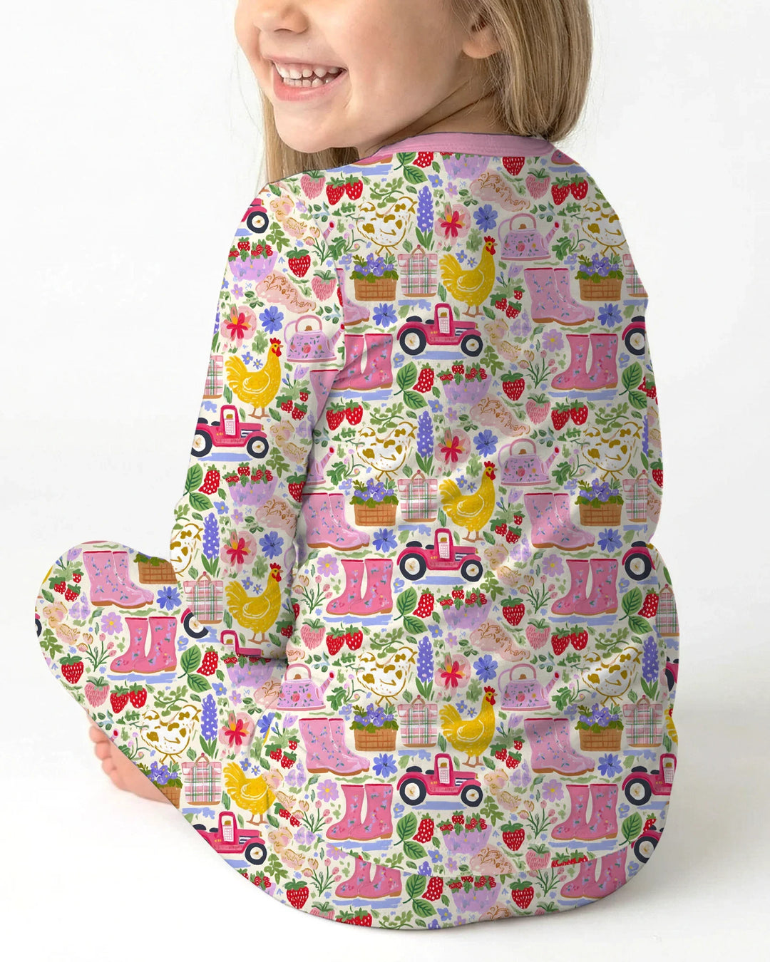 Farm Life Mommy & Me Matching Bamboo Two Piece Long Sleeve Pajama Set