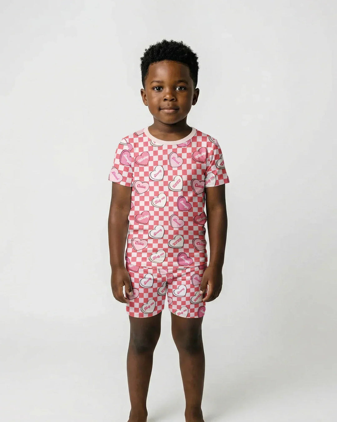 Valentine in Hearts Bamboo Two Piece Short Sleeve Shorts Pajama Set