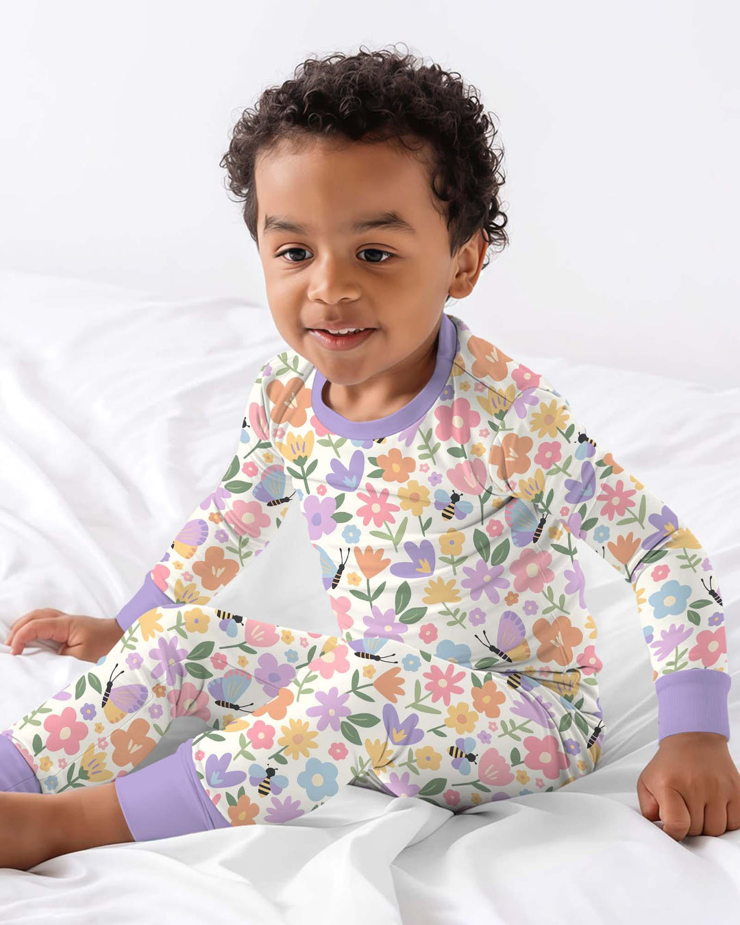 Flower Gardens Bamboo Two Piece Long Sleeve Pajama Set