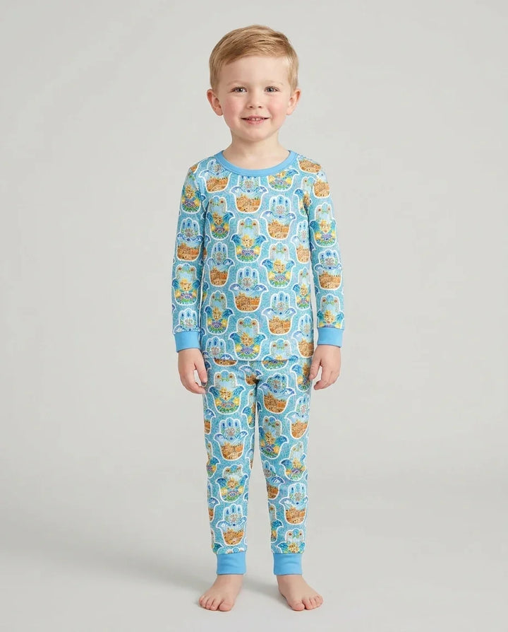 Hamsa Hand Bamboo Two Piece Long Sleeve Pajama Set