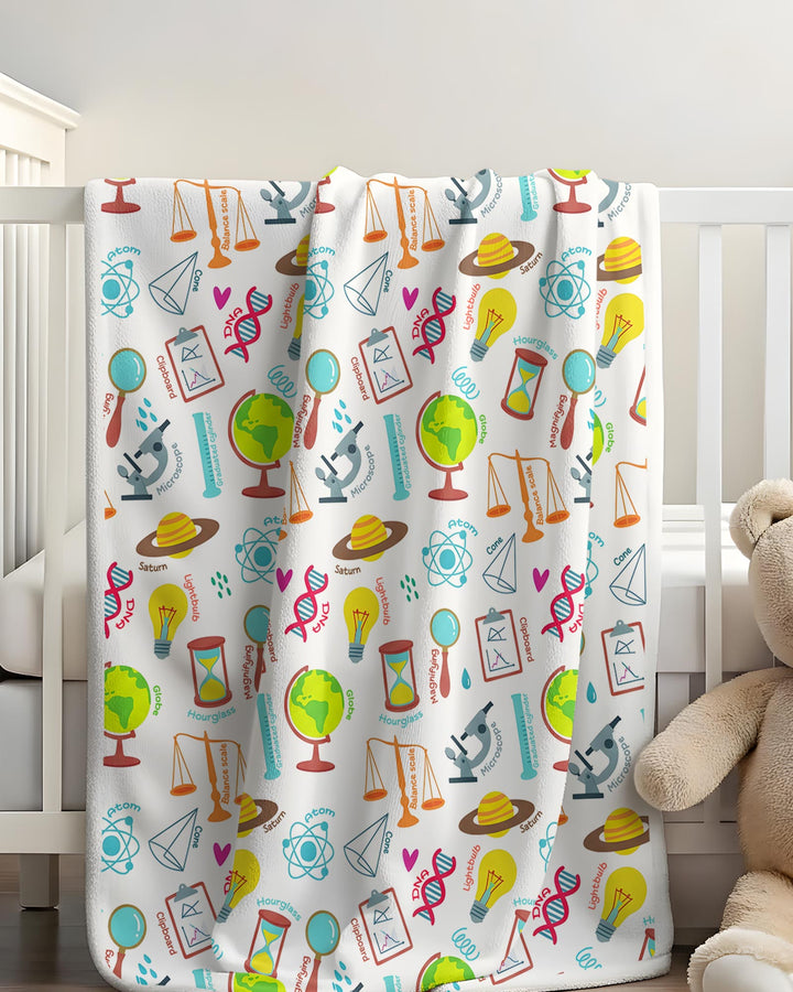 Tiny Scientist Explores The World  Bamboo Blanket