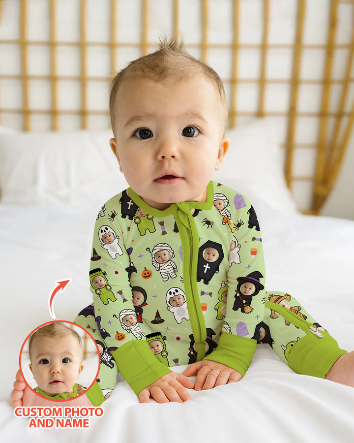 Custom Photo Little Halloween Crew Bamboo Convertible Zippy