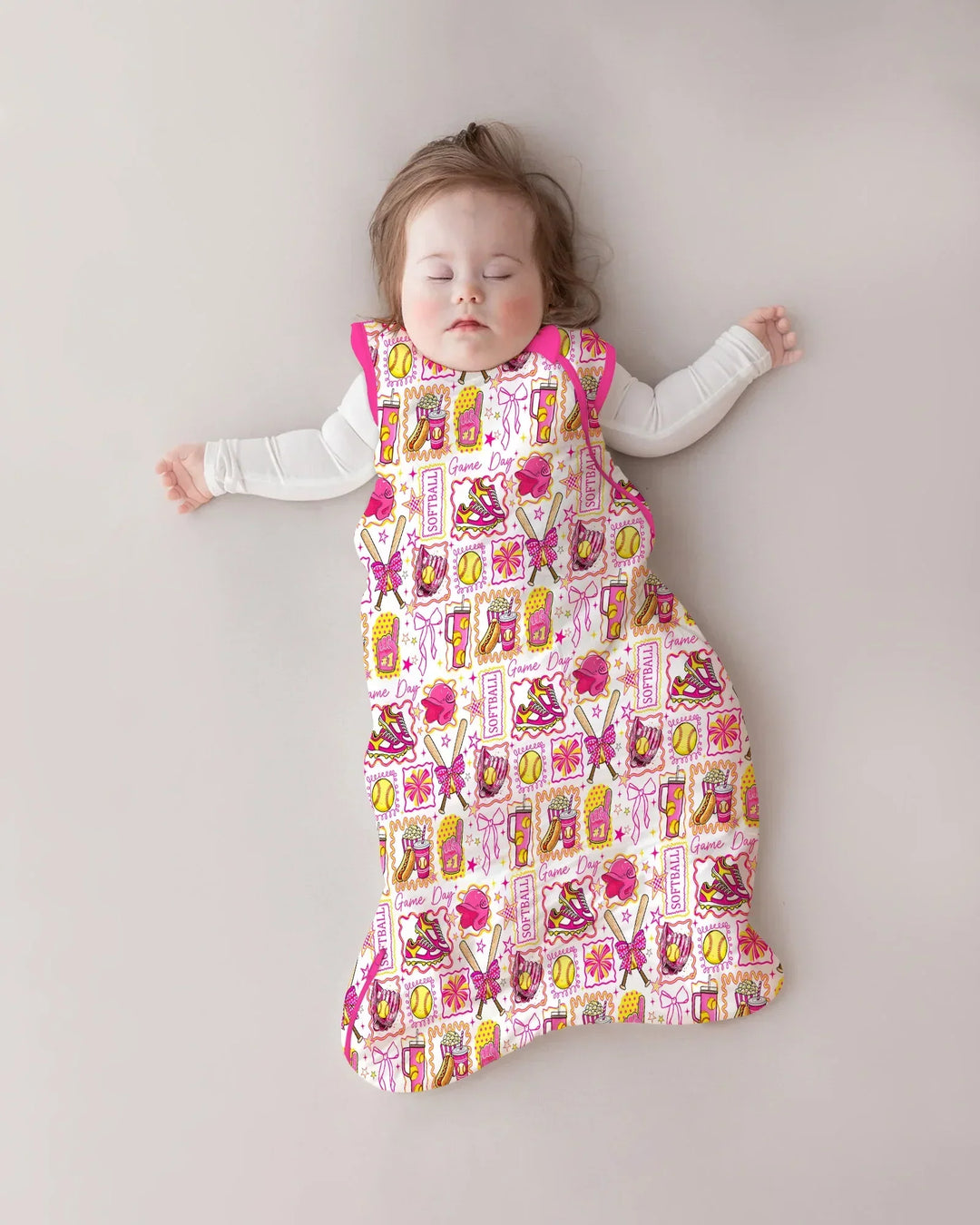 Pink Softball Game Day Bamboo Sleep Bag