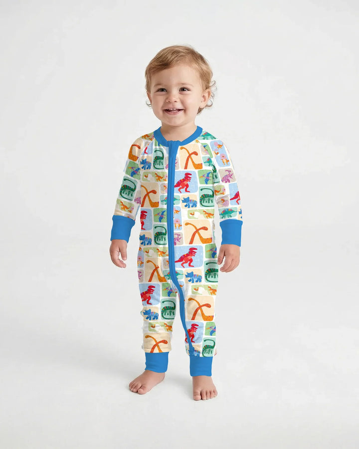 Rainbow Dino Friends Family Matching Bamboo Convertible Zippy