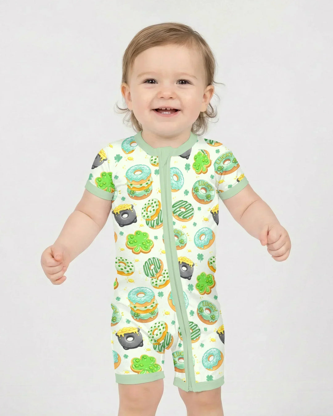 St. Patrick's Day Donut Bamboo Shorty Zippy