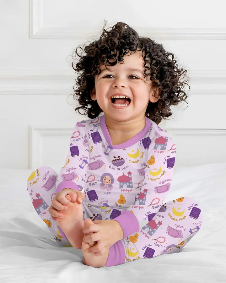 Happy Ramadhan Bamboo Two Piece Long Sleeve Pajama Set