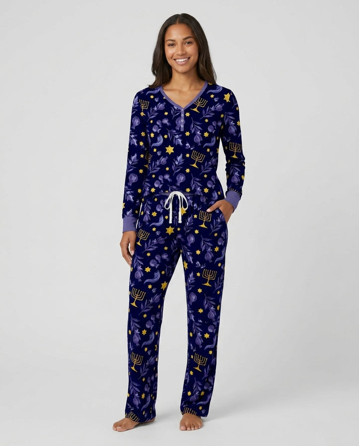 Rosh Hashanah Night Family Matching Bamboo Women Pajama Set