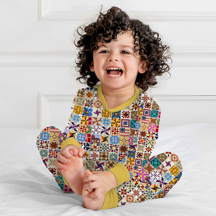 Heritage Quilt Bamboo Two Piece Long Sleeve Pajama Set