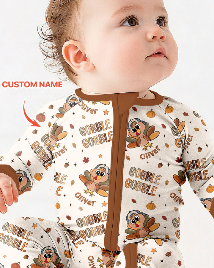 Custom Name Gobble Gobble Bamboo Convertible Zippy