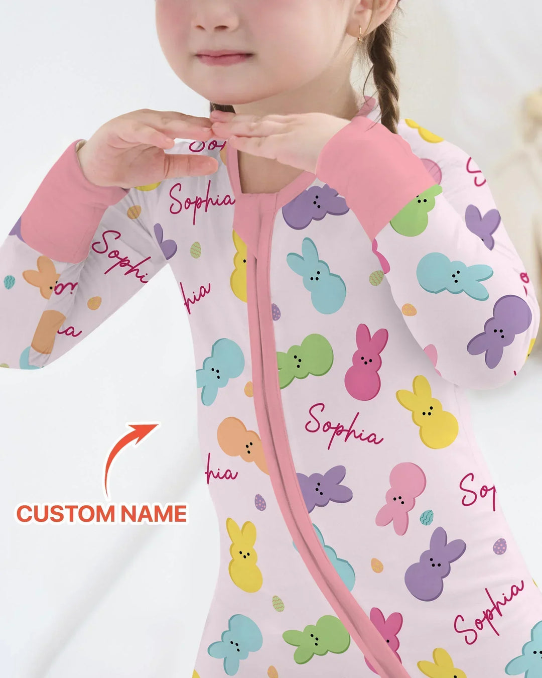 Personalized Easter Bunnies Family Matching Bamboo Convertible Zippy