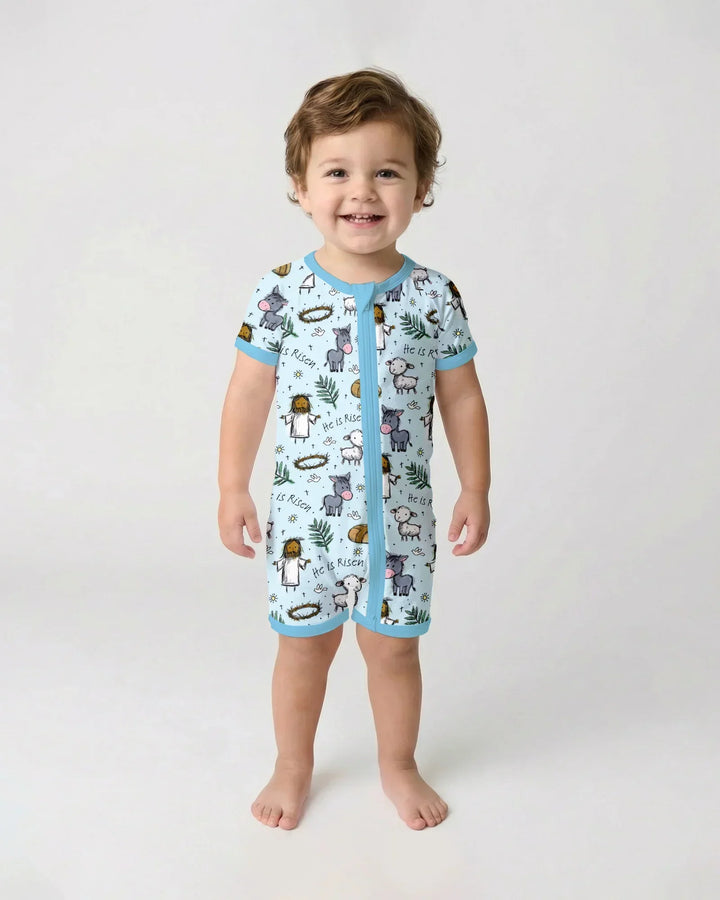 He Is Risen Easter Family Matching Bamboo Shorty Zippy
